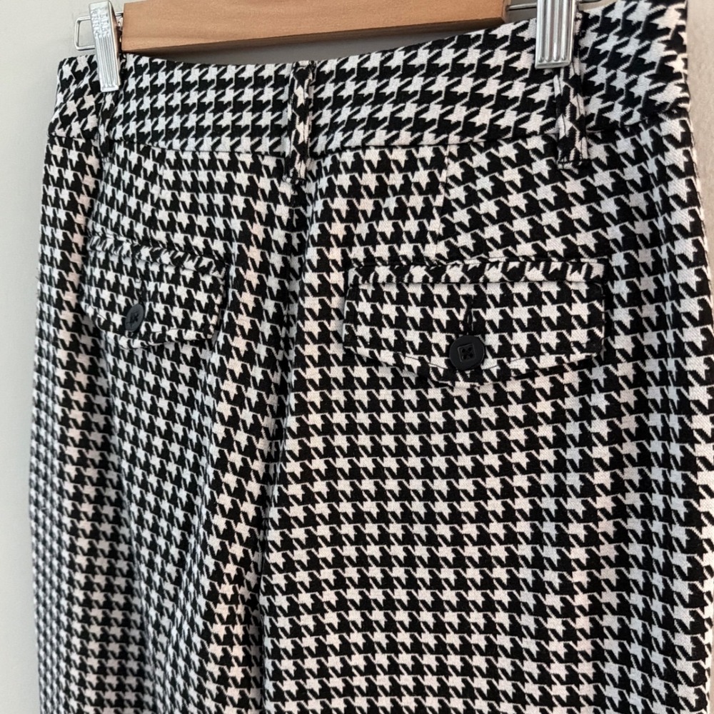 Cabi Black White Houndstooth Wide Leg Trousers Pants 3921R Womens Size 6